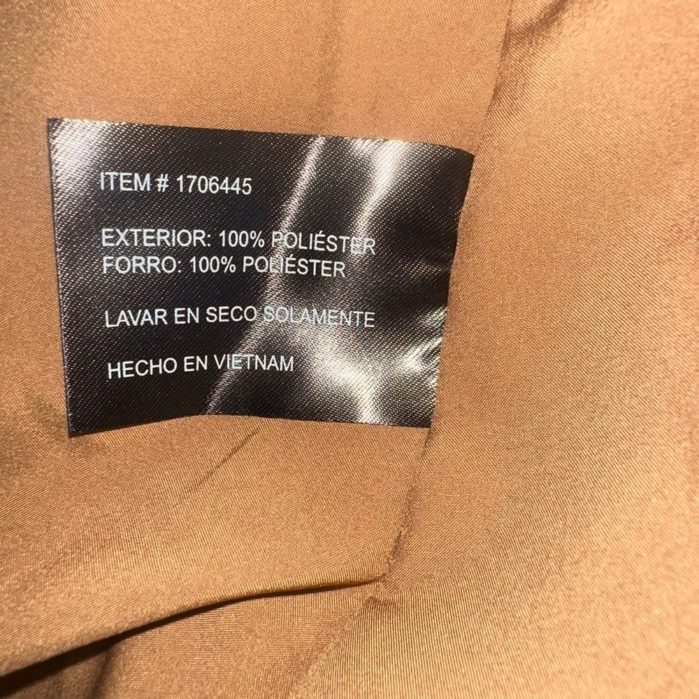 Tahari Camel Wrap Coat Jacket XS Belted Wide Collar - Picture 5 of 8